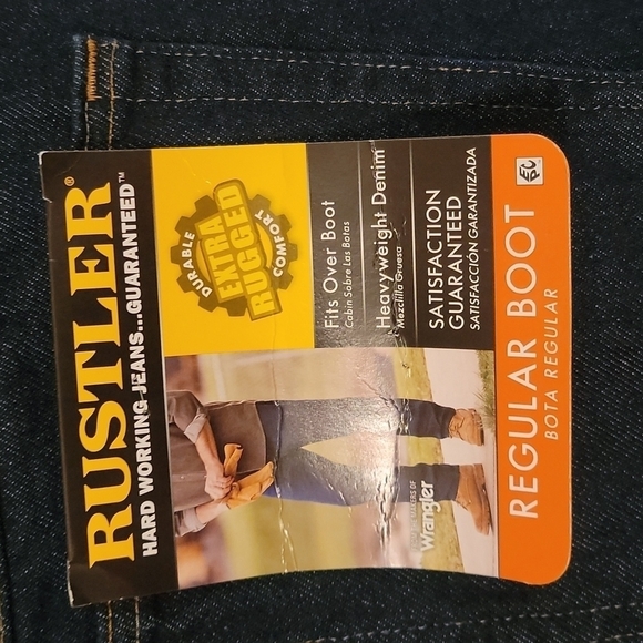Rustler Mens Regular Boot Cut Jeans - Picture 4 of 6